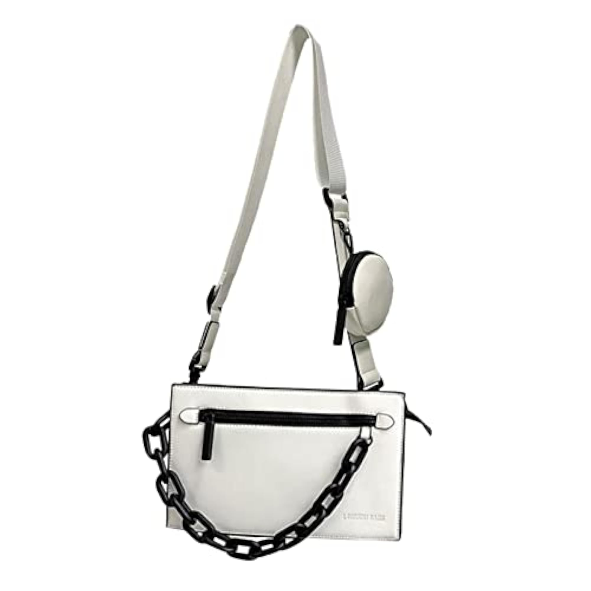 Small White Leather Shoulder Bag for Men